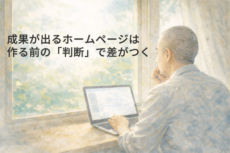 成果が出るホームページは、作る前の「判断」で差がつく
