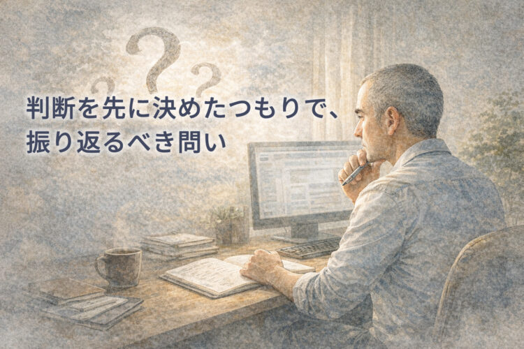 判断を先に決めたつもりで、振り返るべき問い